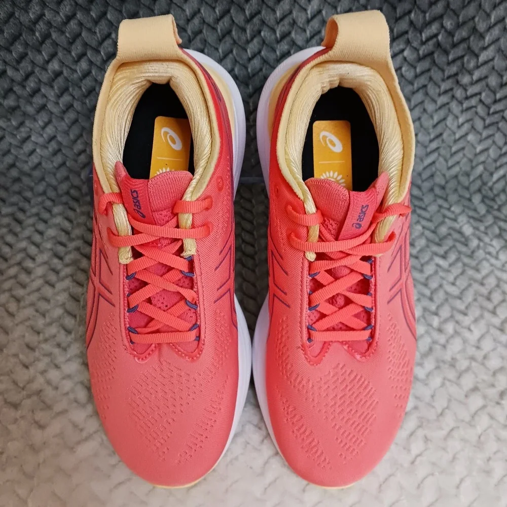 Asics Gel Nimbus 25 Wide Papaya Dusty Purple Women's Walking Running Shoes Sz 7